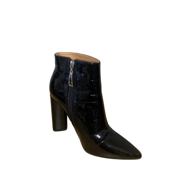 Qupid Maelie Women's Black Patent Leather Pointed Toe Ankle Boots - Size 9 - Picture 4 of 4